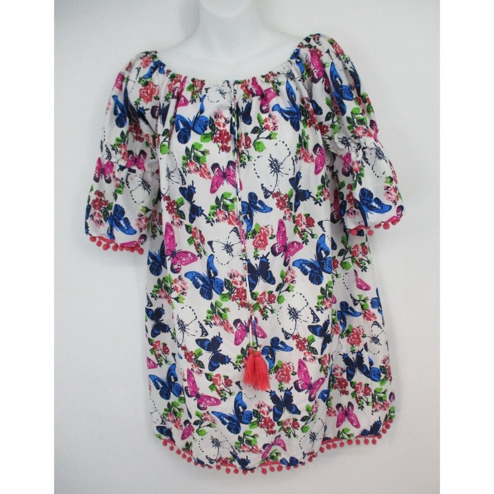 America & Beyond Womens Small Boho Multicolor Butterfly Print Dress - Picture 2 of 13